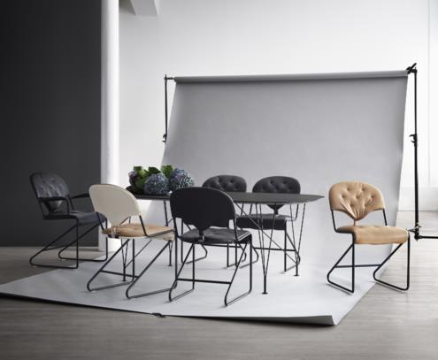 Chaise Sam noir naturale camel